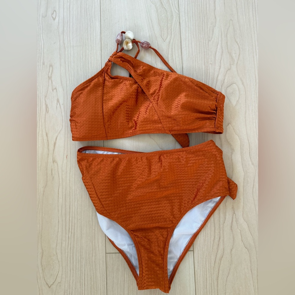 New Women's Orange Halter Bikini Set